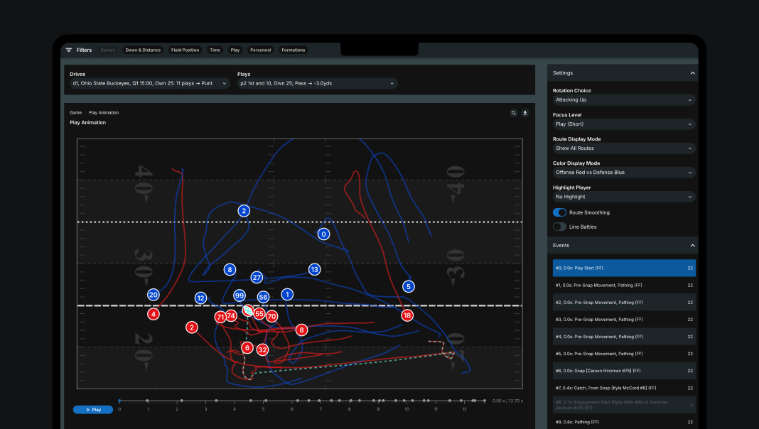 UI of play animation feature